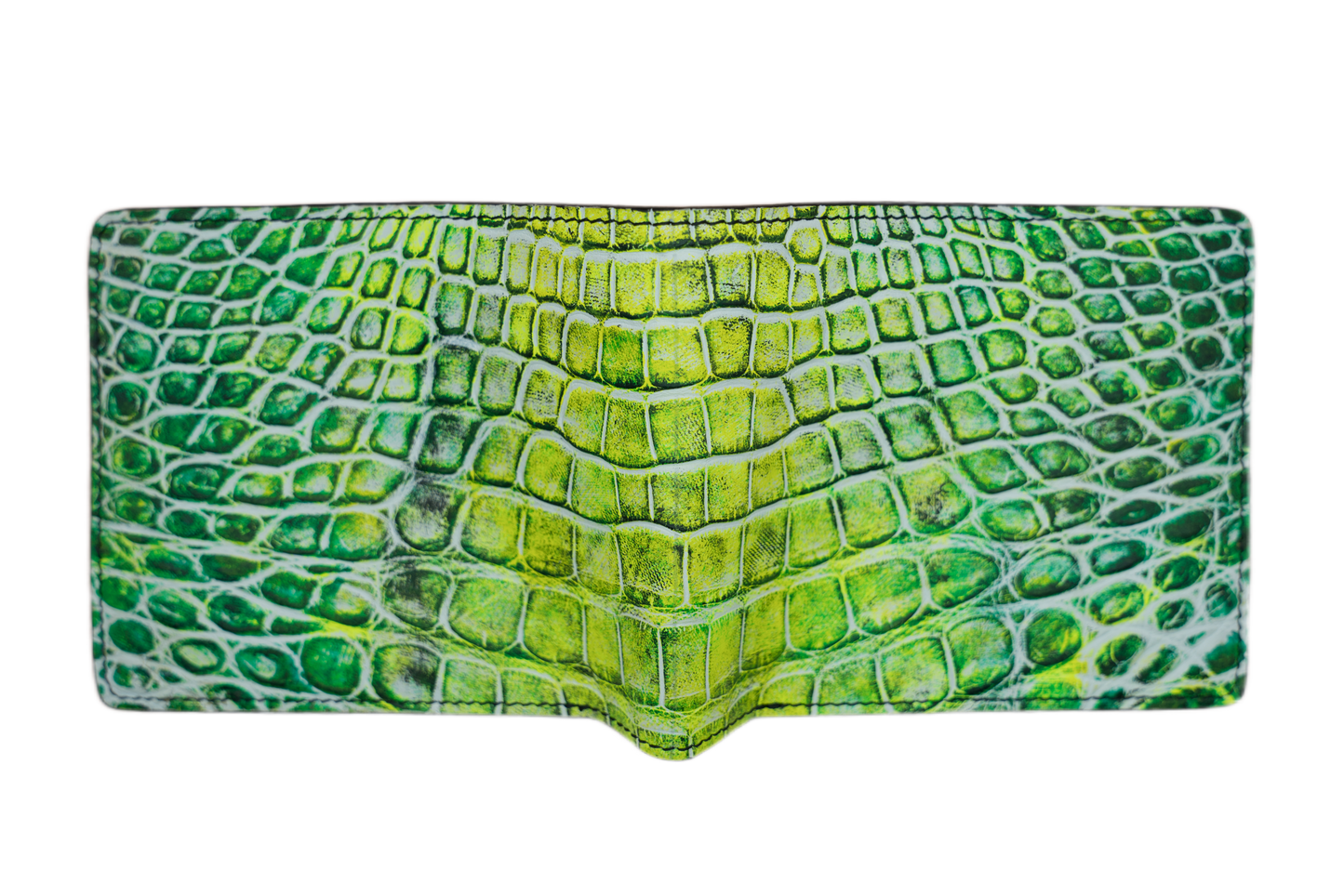 Hand Painted Bifold Wallet - Crocodile & Ostrich