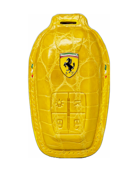 Ferrari Key Fob Case - Crocodile Leather